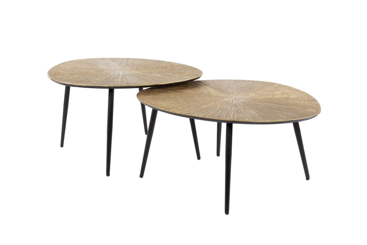 KAWOLA Couchtisch TIBALI Set 2-tlg. Metall bronze oval