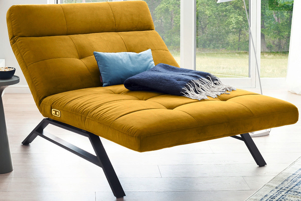 KAWOLA Doppelliege AMERIVA Relaxliege Maxi Velvet curry