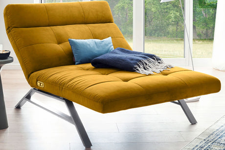 KAWOLA Doppelliege AMERIVA Relaxliege Maxi Velvet curry