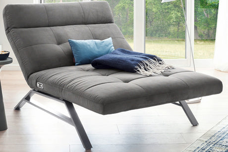 KAWOLA Doppelliege AMERIVA Relaxliege Maxi Velvet grau