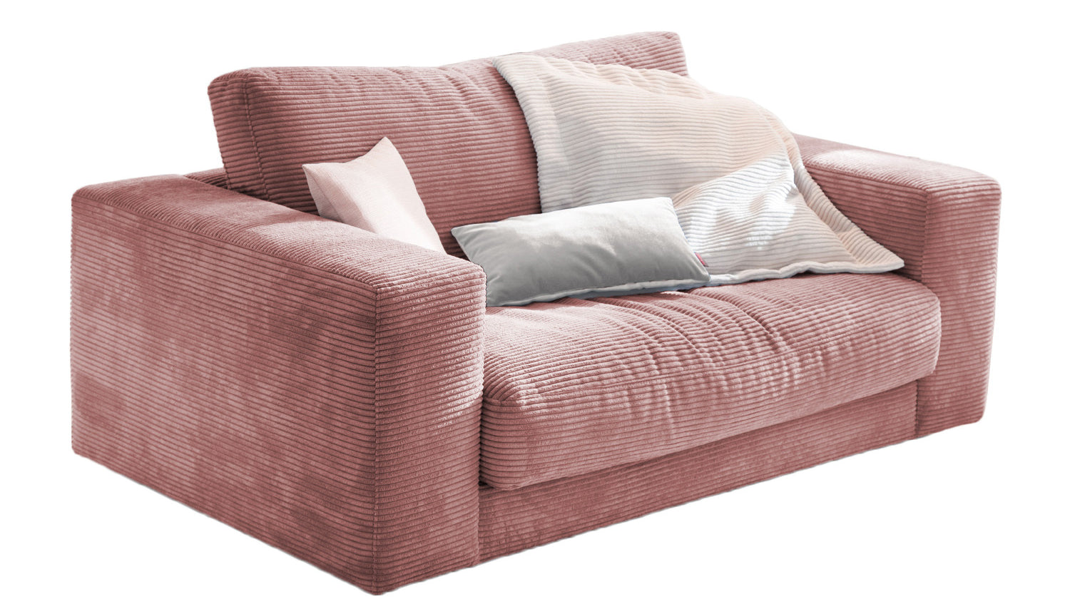 KAWOLA Doppelsessel MADELINE Loveseat Cord rosa