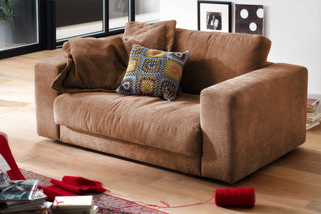 KAWOLA Doppelsessel MADELINE Loveseat Cord rost