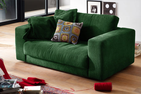 KAWOLA Doppelsessel MADELINE Loveseat Cord smaragd