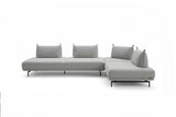 KAWOLA Ecksofa CANE Schlafsofa Daybed Stoff grau