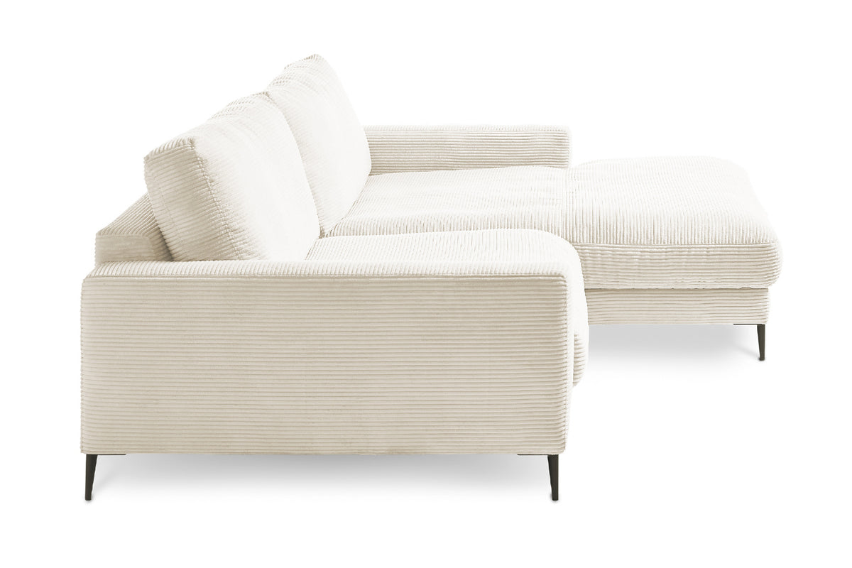 KAWOLA Ecksofa CARA Sofa Cord cremeweiß