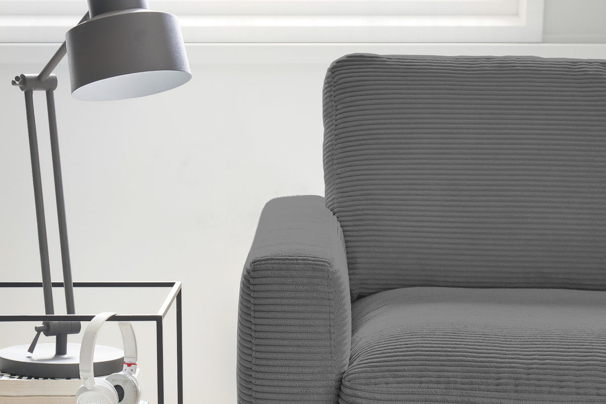 KAWOLA Ecksofa CARA Sofa Cord grau