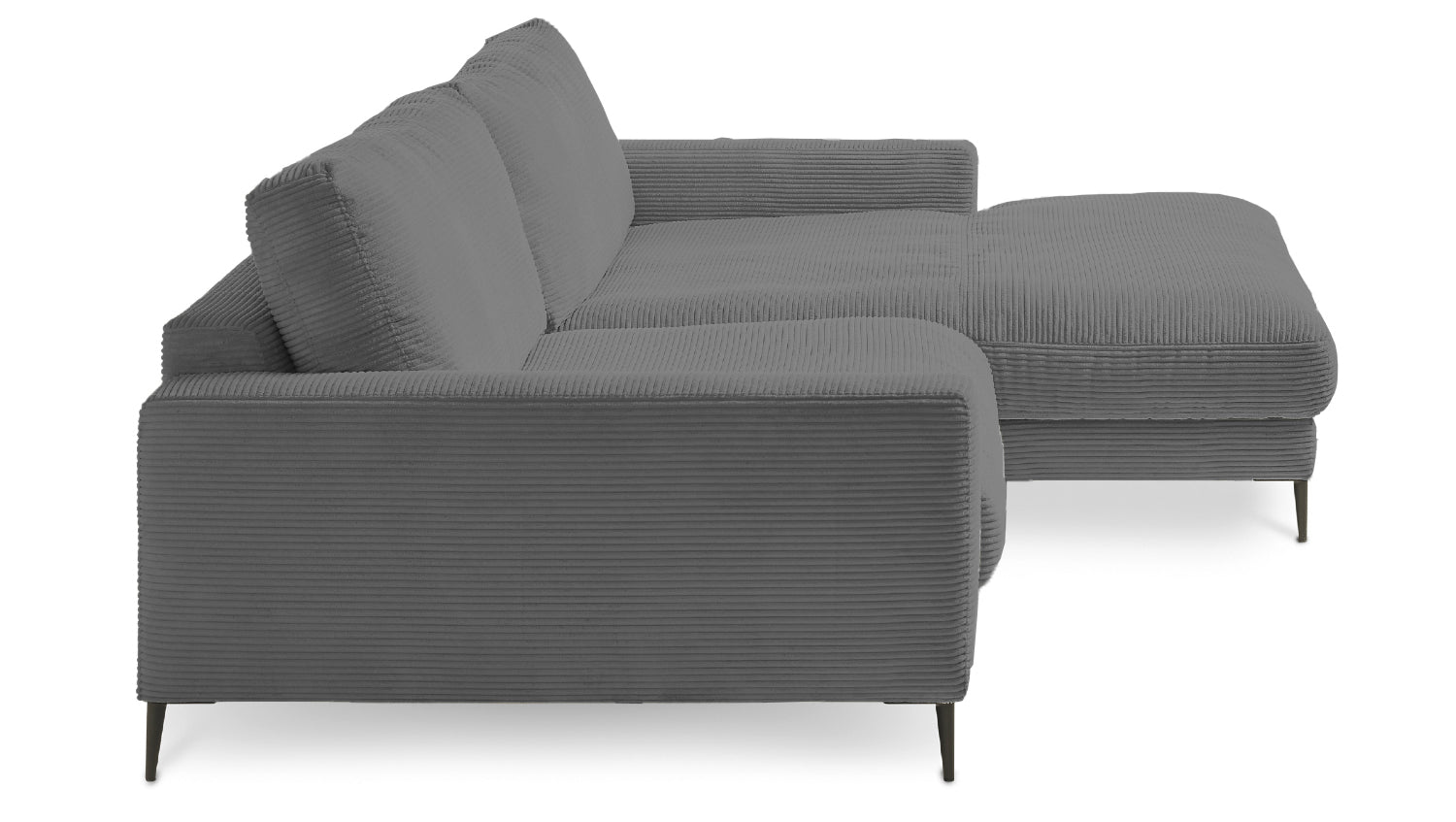 KAWOLA Ecksofa CARA Sofa Cord grau