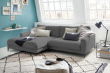 KAWOLA Ecksofa CARA Sofa Cord grau, Links