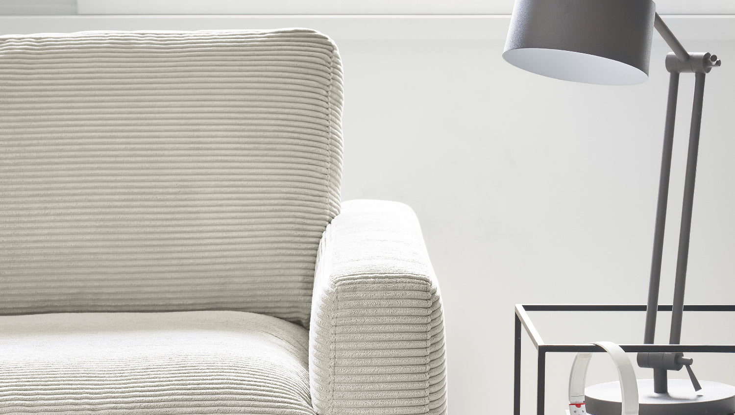 KAWOLA Ecksofa CARA Sofa Cord hellgrau