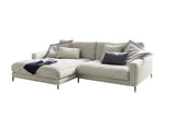 KAWOLA Ecksofa CARA Sofa Cord hellgrau