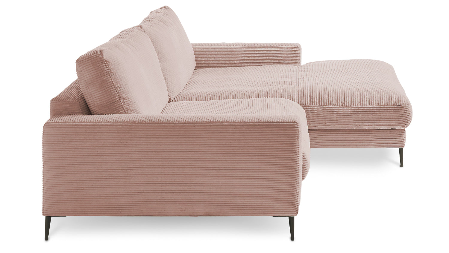 KAWOLA Ecksofa CARA Sofa Cord rosa
