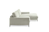 KAWOLA Ecksofa CARA Sofa Cord steingrau