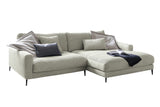 KAWOLA Ecksofa CARA Sofa Cord steingrau