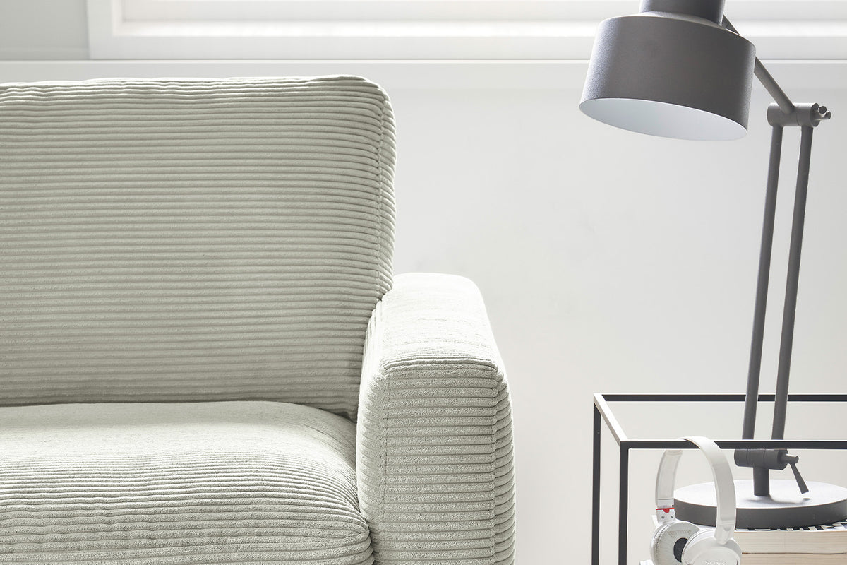 KAWOLA Ecksofa CARA Sofa Cord steingrau