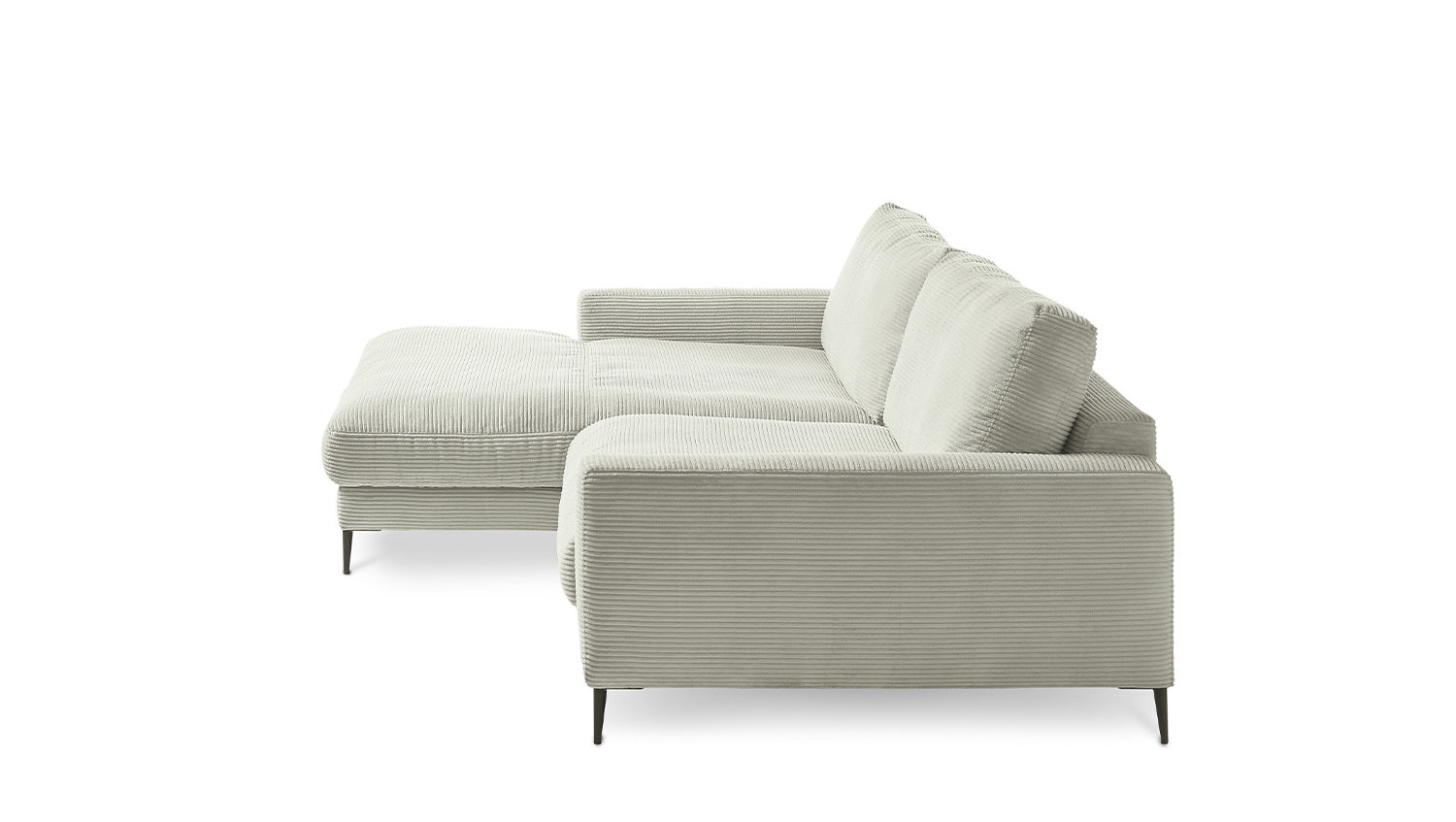 KAWOLA Ecksofa CARA Sofa Cord steingrau