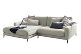 KAWOLA Ecksofa CARA Sofa Cord steingrau