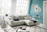 KAWOLA Ecksofa CARA Sofa Cord steingrau, Rechts