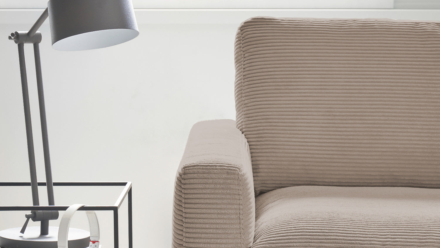 KAWOLA Ecksofa CARA Sofa Cord taupe