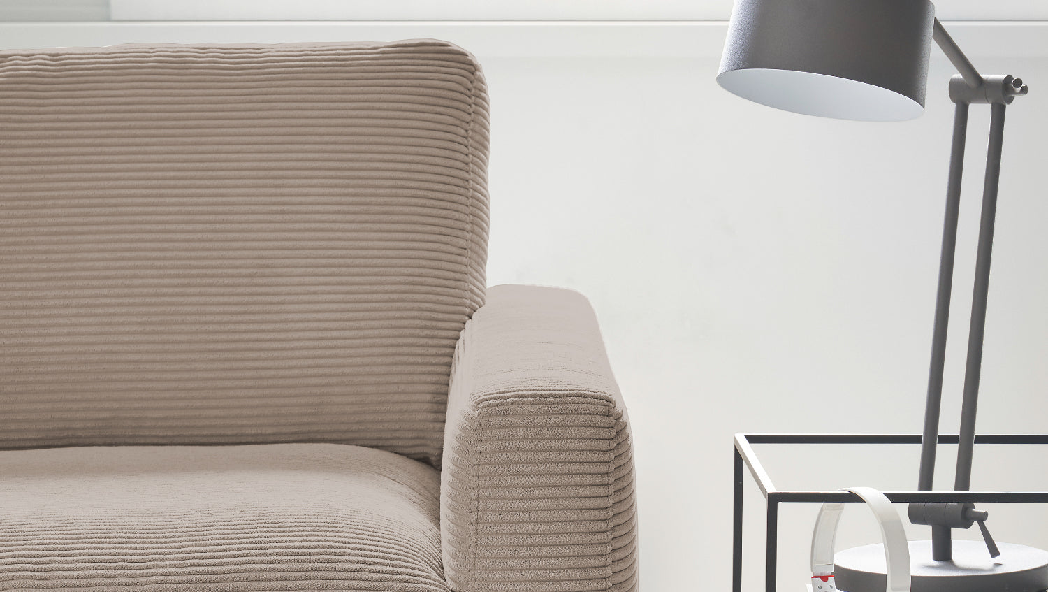 KAWOLA Ecksofa CARA Sofa Cord taupe