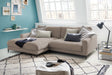 KAWOLA Ecksofa CARA Sofa Cord taupe, Links