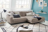 KAWOLA Ecksofa CARA Sofa Cord taupe, Rechts