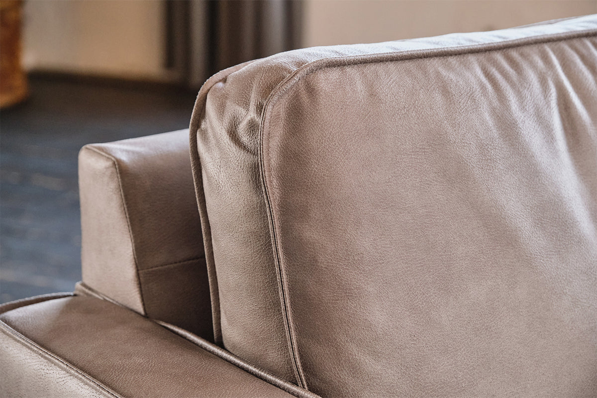 KAWOLA Ecksofa VILNIUS 3-Sitzer mit Longchair Lederfaserstoff anthrazit