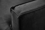 KAWOLA Ecksofa VILNIUS 3-Sitzer mit Longchair Lederfaserstoff schwarz