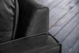 KAWOLA Ecksofa VILNIUS 3-Sitzer mit Longchair Lederfaserstoff schwarz
