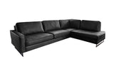 KAWOLA Ecksofa VILNIUS 3-Sitzer mit Recamiere Lederfaserstoff schwarz