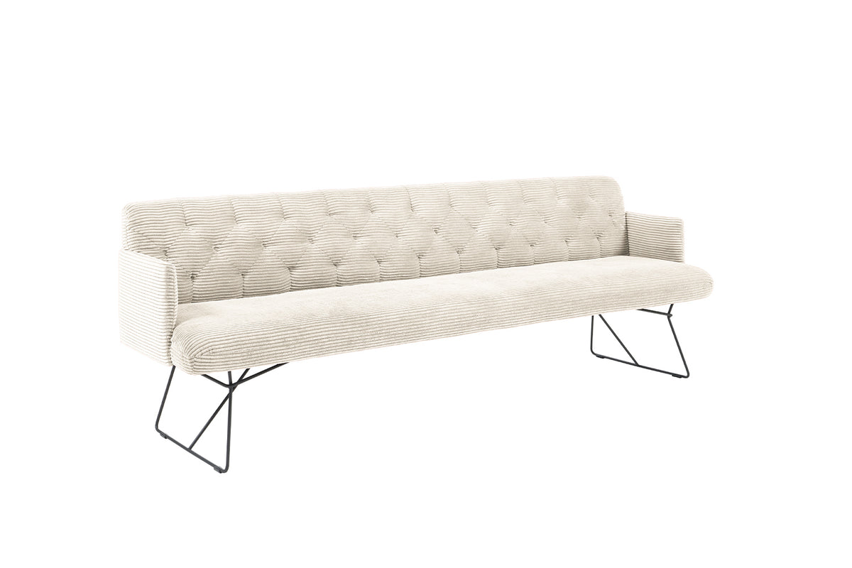 KAWOLA Esszimmerbank CHARME Cord cremeweiß