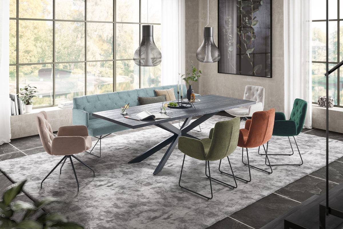 KAWOLA Esszimmerbank CHARME Cord hellblau