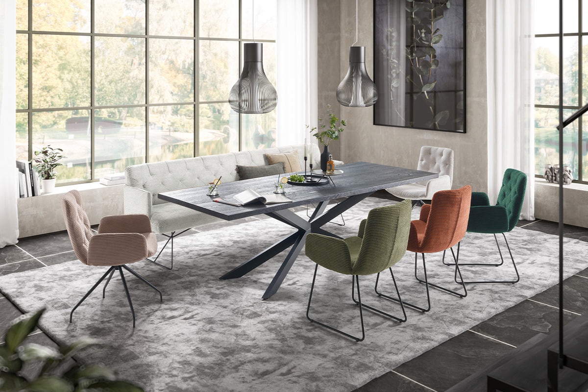 KAWOLA Esszimmerbank CHARME Cord hellgrau