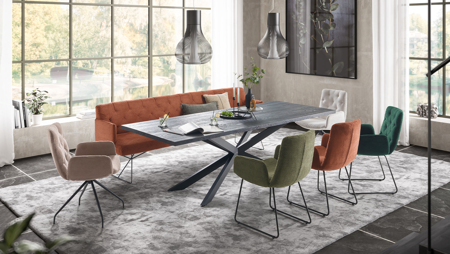 KAWOLA Esszimmerbank CHARME Cord rost