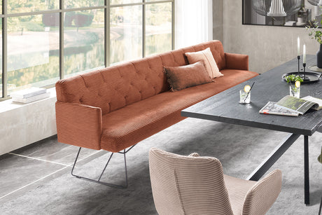 KAWOLA Esszimmerbank CHARME Cord rost, 3.5-Sitzer