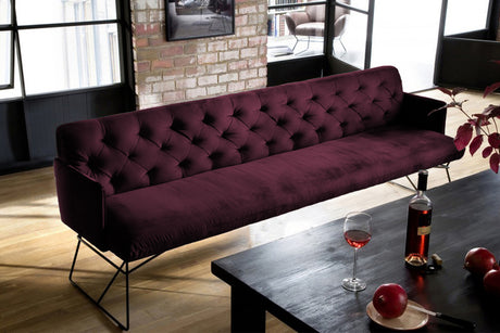 KAWOLA Esszimmerbank CHARME Velvet purple, 3-Sitzer
