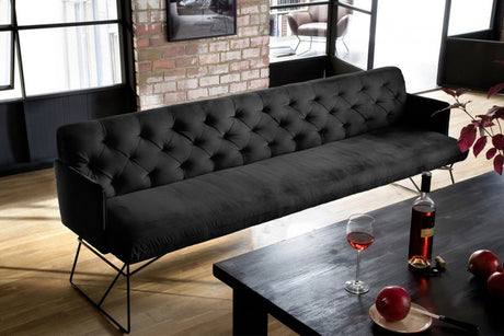 KAWOLA Esszimmerbank CHARME Velvet schwarz, 3.5-Sitzer