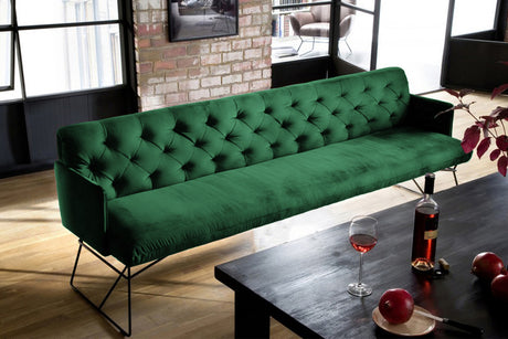 KAWOLA Esszimmerbank CHARME Velvet smaragd, 4-Sitzer
