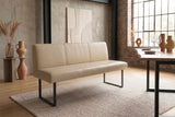 KAWOLA Esszimmerbank ELEEN Leder beige, 2-Sitzer, 123 x 69