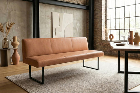 KAWOLA Esszimmerbank ELEEN Leder cognac, 3-Sitzer, 223 x 69