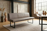 KAWOLA Esszimmerbank ELEEN Leder grau, 3-Sitzer, 243 x 69