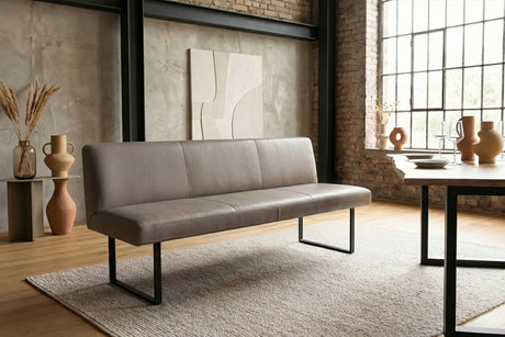 KAWOLA Esszimmerbank ELEEN Leder grau, 3-Sitzer, 243 x 69