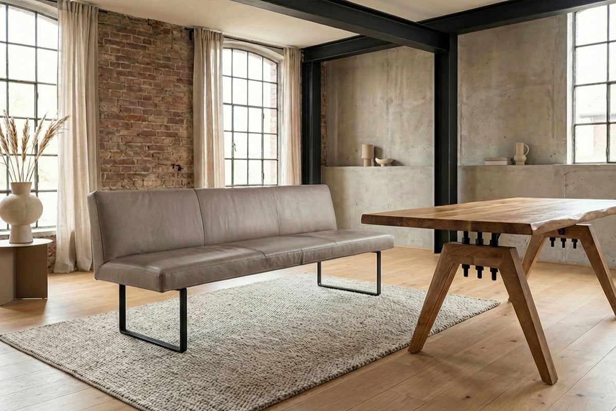 KAWOLA Esszimmerbank ELEEN Leder grau