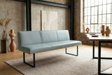 KAWOLA Esszimmerbank ELEEN Leder hellblau, 3-Sitzer, 223 x 69
