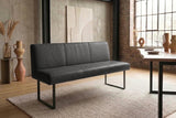 KAWOLA Esszimmerbank ELEEN Leder schwarz, 2-Sitzer, 123 x 69