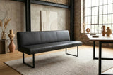 KAWOLA Esszimmerbank ELEEN Leder schwarz, 3-Sitzer, 243 x 69