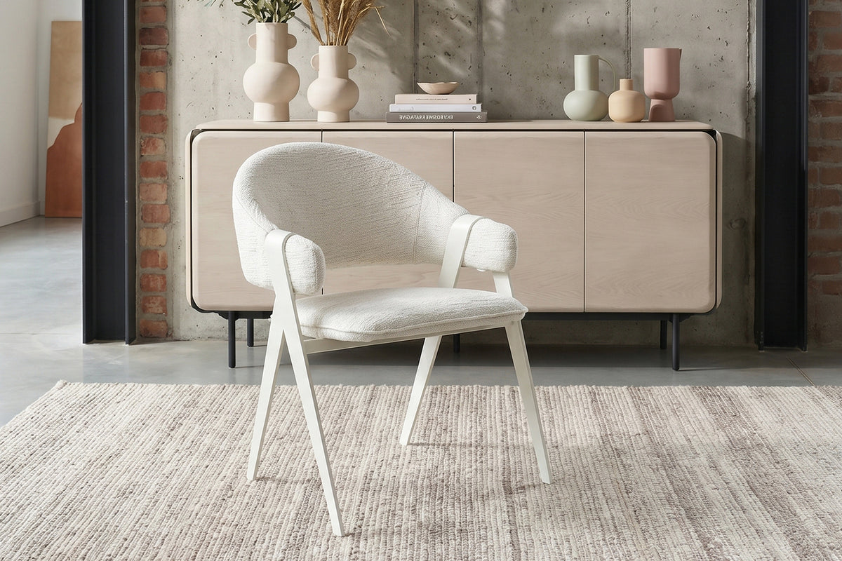 KAWOLA Esszimmerstuhl ARELLA Stoff cremeweiß