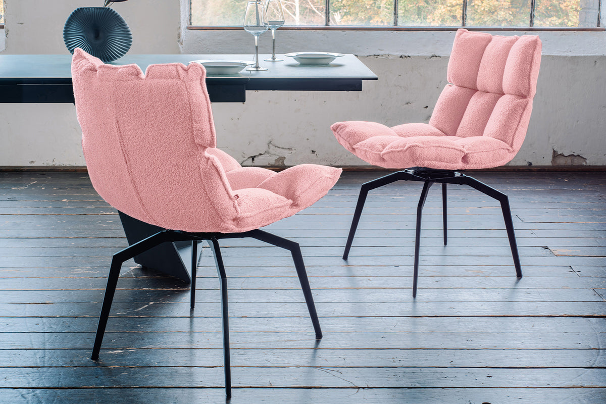 KAWOLA Esszimmerstuhl BARO Drehstuhl Stoff rosa