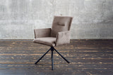 KAWOLA Esszimmerstuhl KYRA Drehstuhl Velvet taupe