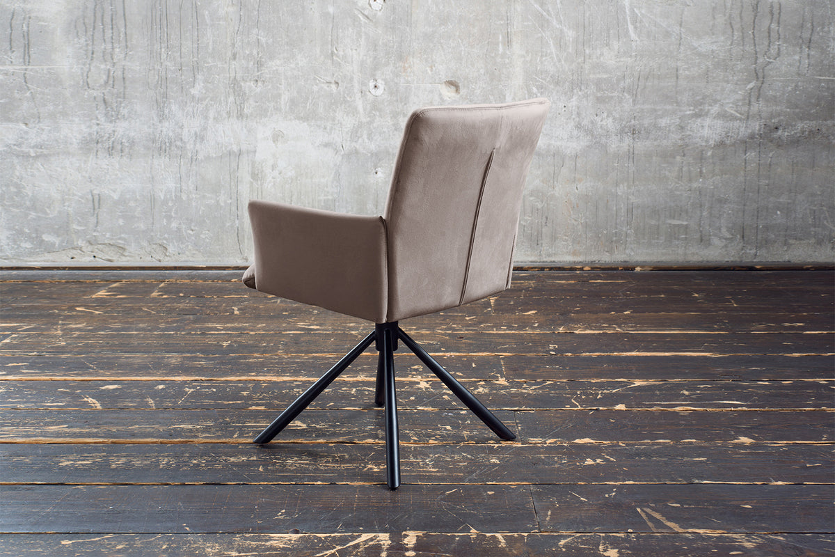 KAWOLA Esszimmerstuhl KYRA Drehstuhl Velvet taupe