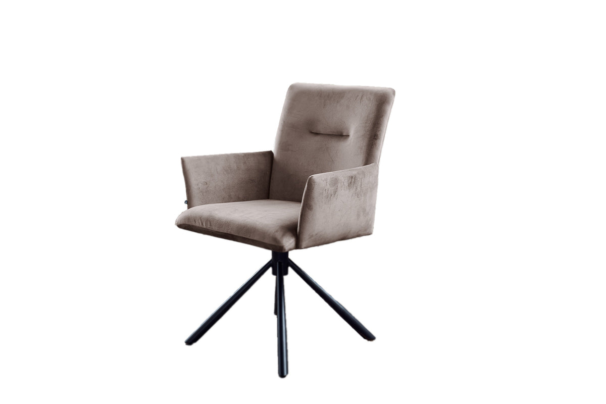 KAWOLA Esszimmerstuhl KYRA Drehstuhl Velvet taupe